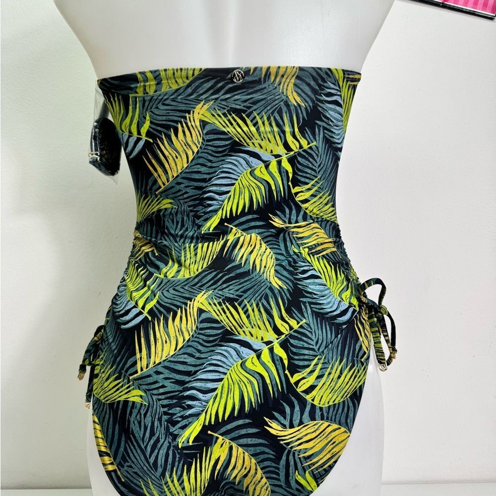 Victoria's Secret Green and Yellow Leaf Print One Piece Swimsuit Sz Small NWT - Picture 7 of 7